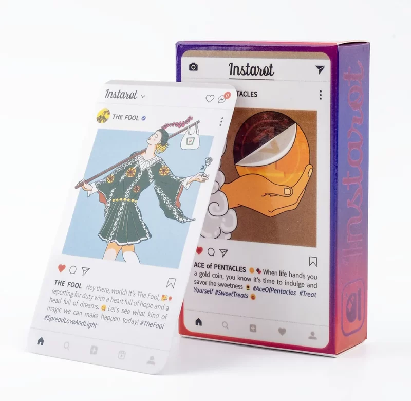 InstaTarot věštecké karty 78 karet v angličtině | tarotové karty společenská hra
