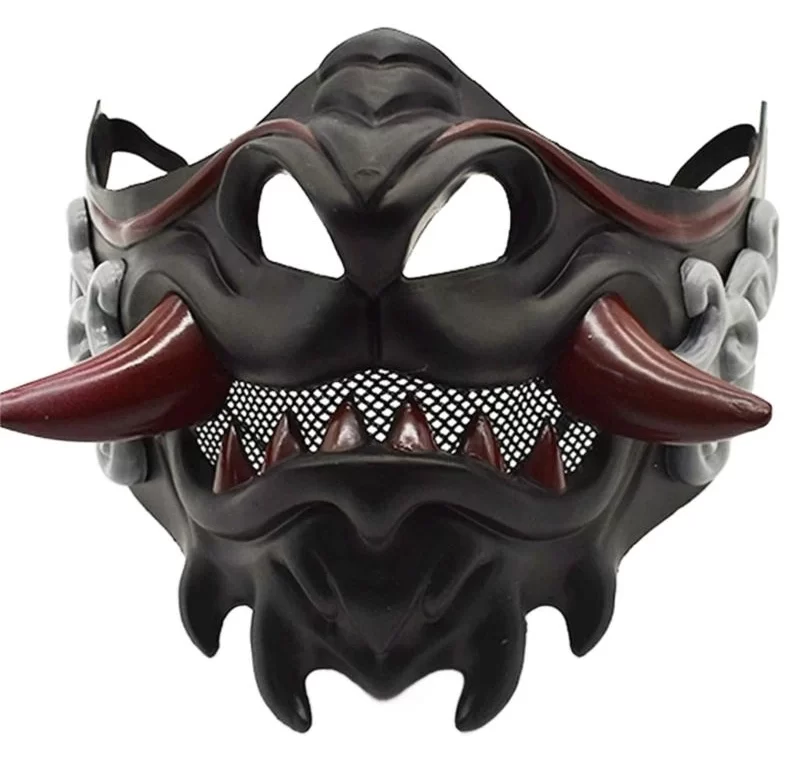 Samurajská halloweenská cosplay maska | maska, doplněk