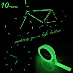 10 ks Svítící samolepicí zelená páska | dekorace