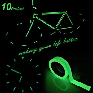 10 ks Svítící samolepicí zelená páska | dekorace