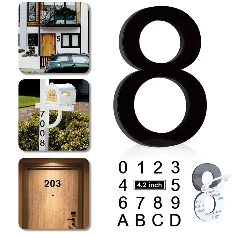 Samolepicí 3D číslo na dům z akrylátu | domovní číslo, číslo popisné