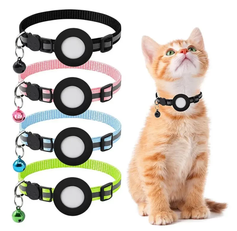 Reflexní gps obojek pro kočky airtag | chovatelské doplňky