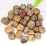 Žlutý leopard jaspis tromlovaný kámen | dekorace