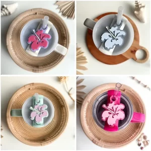 Květinový štítek na hrnek stanley | dekorace