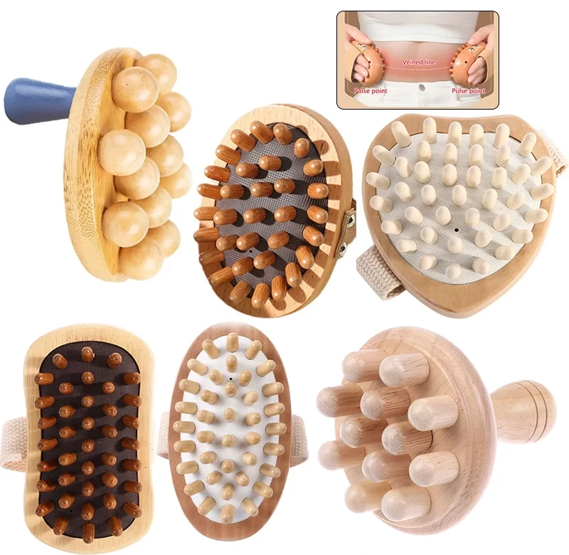 Dřevěná masážní houba pro relax těla | masážní pomůcka, masážní terapie