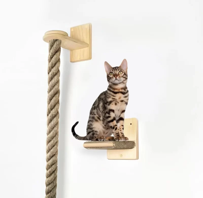 Kočičí škrabadlo na zeď dřevěné | nábytek
