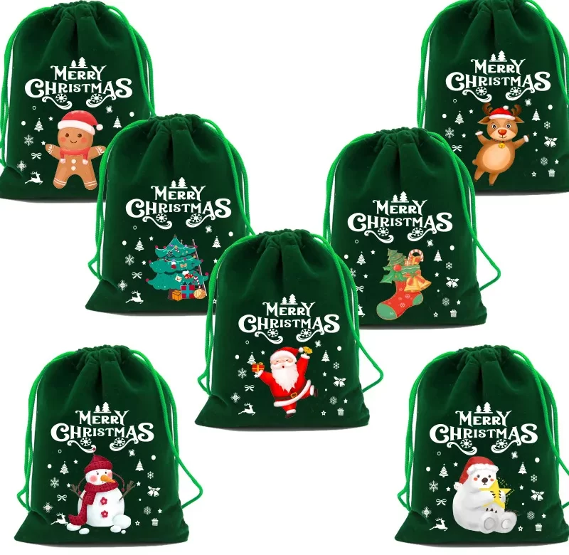 Vánoční sametový dárkový pytlík | obaly