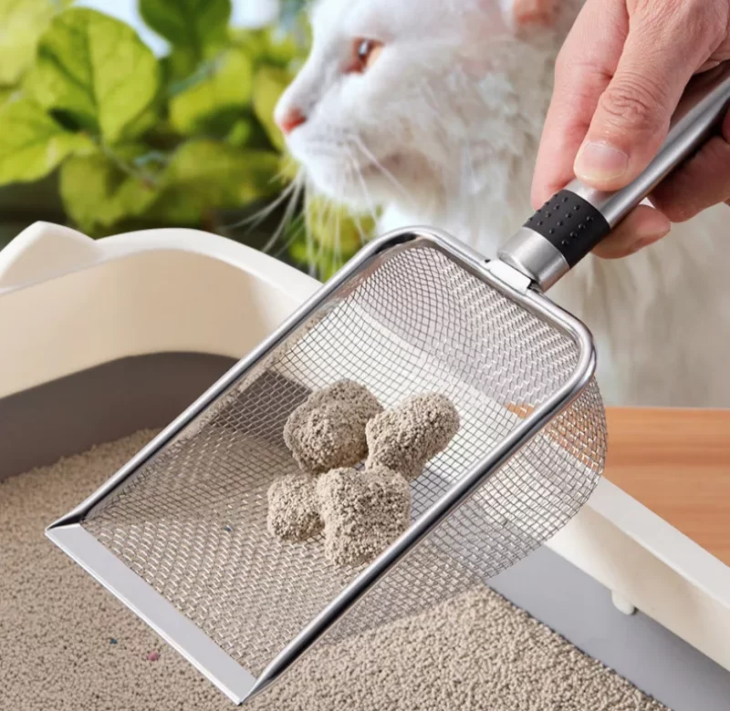 Nerezová lopatka na kočičí toaletu pro snadné čištění | lopatka, pomůcka