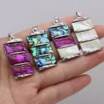 Perleťový obdélníkový přívěsek mušle | šperk