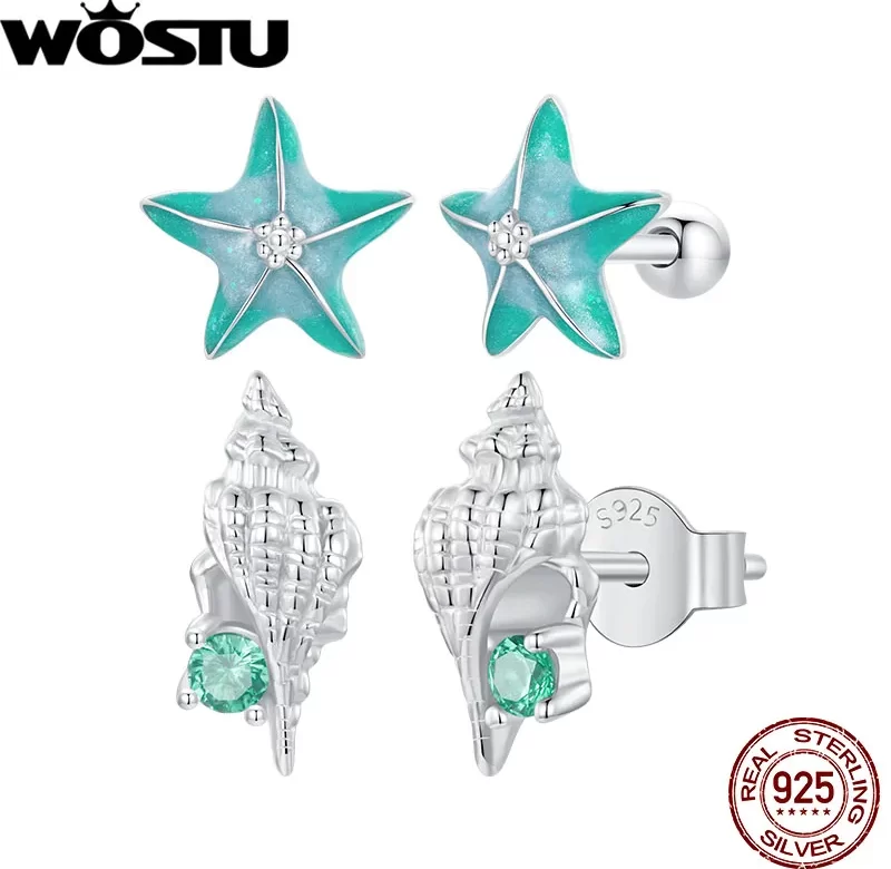 Stříbrné náušnice mušle/hvězdice | šperky 2 ks