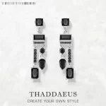 Stříbrné visací černé náušnice vintage | šperk 2 ks