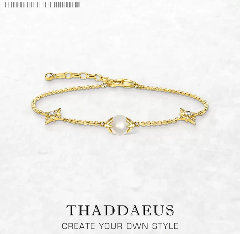 Stříbrný náramek perla hvězdy | šperk