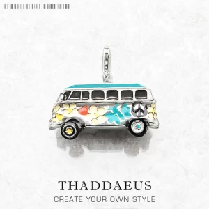 Stříbrný přívěsek peace retro bus | šperk