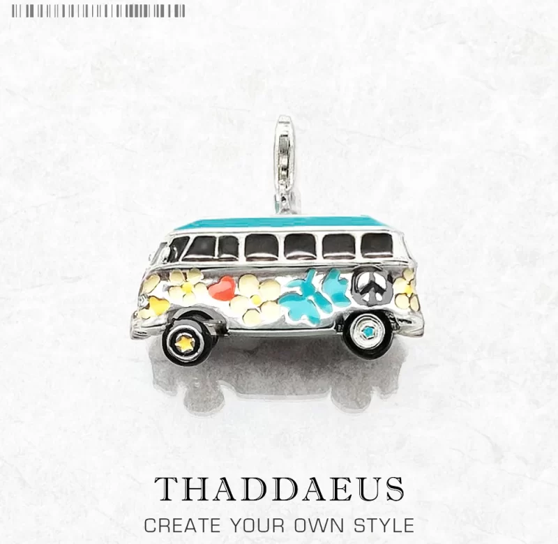 Stříbrný přívěsek peace retro bus | šperk