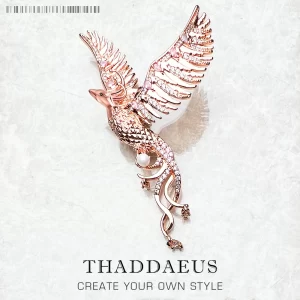 Růžový přívěsek fénix ze stříbra | šperk