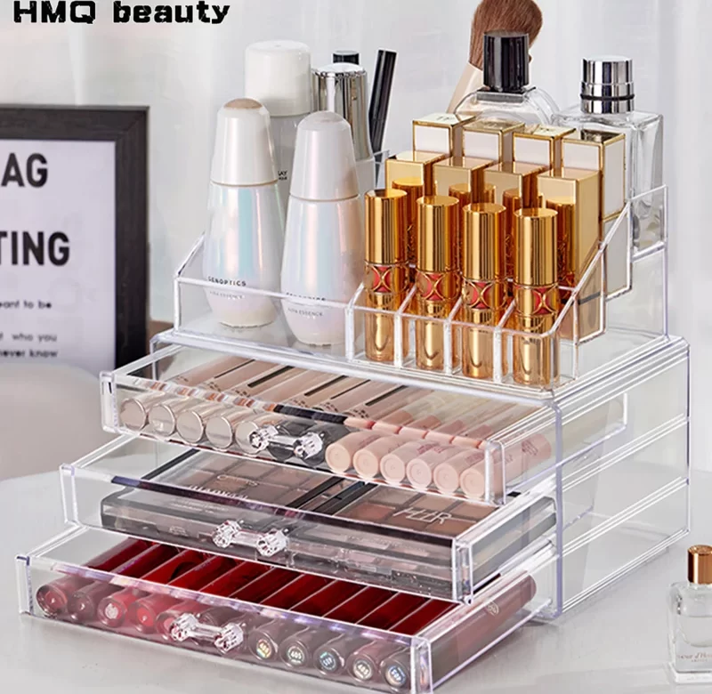 Akrylový organizér na kosmetiku čtyři šuplíky | kosmetický box