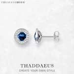 Stříbrné modré náušnice pecky | šperk 2 ks