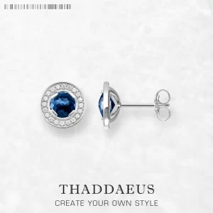 Stříbrné modré náušnice pecky | šperk 2 ks