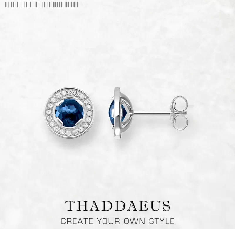 Stříbrné modré náušnice pecky | šperk 2 ks