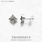 Stříbrné náušnice černá hvězda 925 | šperky 2 ks