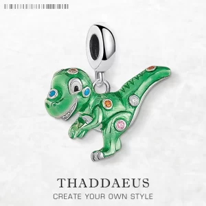 Stříbrný přívěsek zelený dinosaurus 925 | šperk