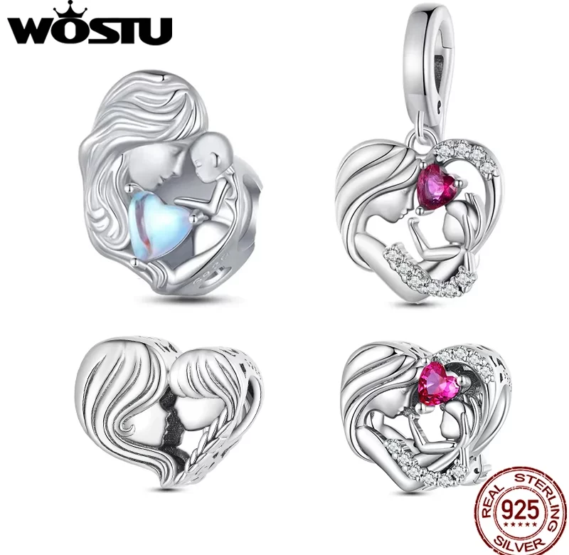 Stříbrný korálek srdce s měsíčním kamenem | přívěsek