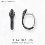 Stříbrné kruhové náušnice had vintage | šperk 2 ks