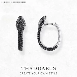 Stříbrné kruhové náušnice had vintage | šperk 2 ks