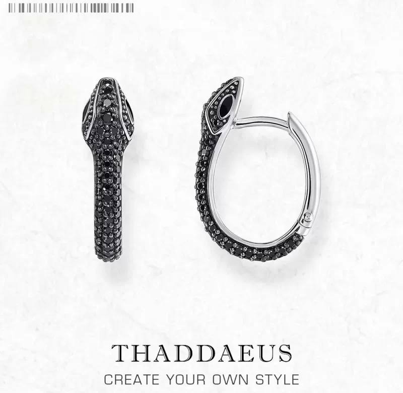 Stříbrné kruhové náušnice had vintage | šperk 2 ks