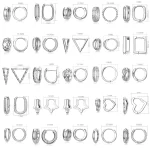 Stříbrné dámské náušnice geometrické tvary | šperk 2 ks