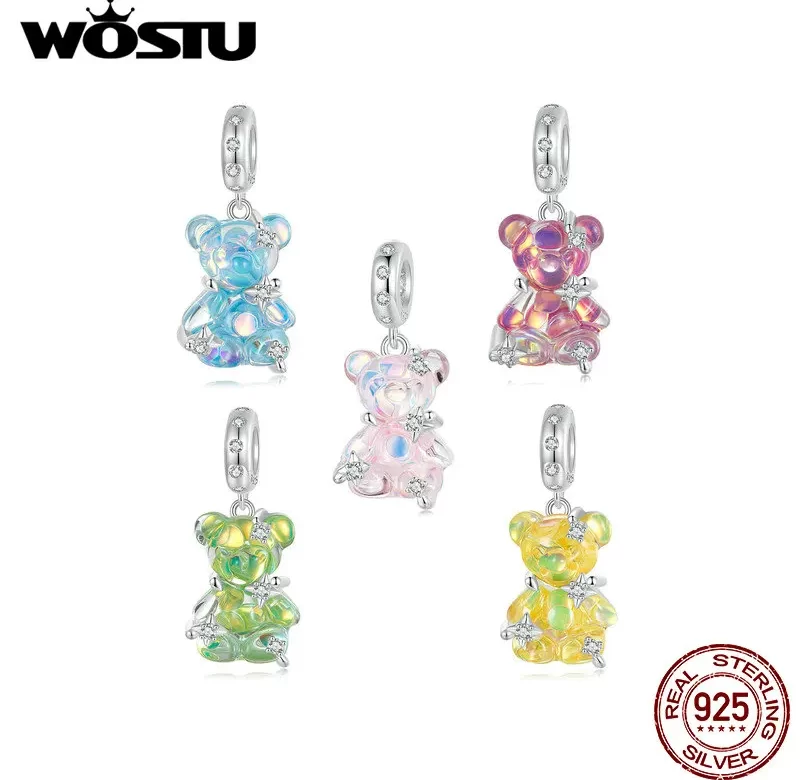 Stříbrný přívěsek modrý medvídek | šperk