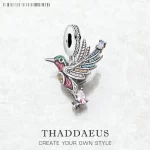 Barevný stříbrný přívěsek kolibřík 925 | šperk