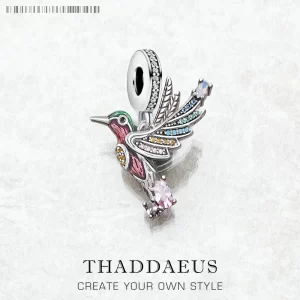 Barevný stříbrný přívěsek kolibřík 925 | šperk