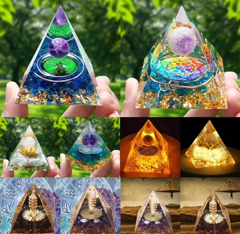 Krystalová orgonitová pyramida | dekorace