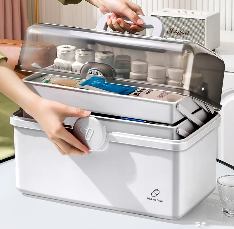 Velký úložný box na léky víceúrovňový | lékárnička