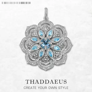 Stříbrný přívěsek květ lotosu vintage | šperk