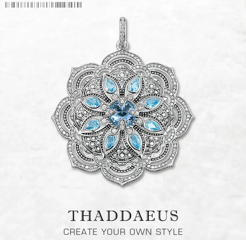 Stříbrný přívěsek květ lotosu vintage | šperk