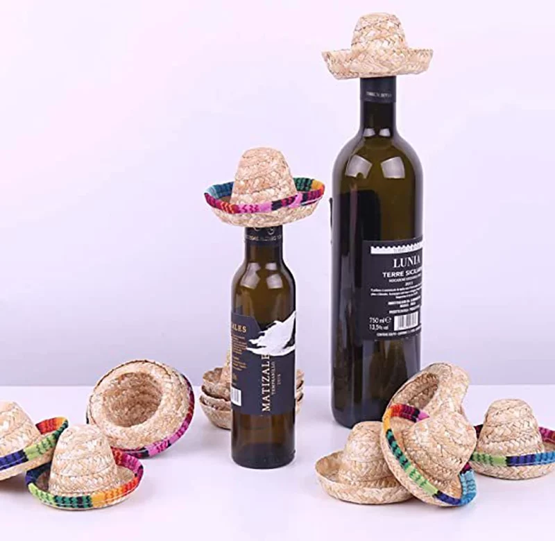 Mini mexický slaměný klobouk | party dekorace