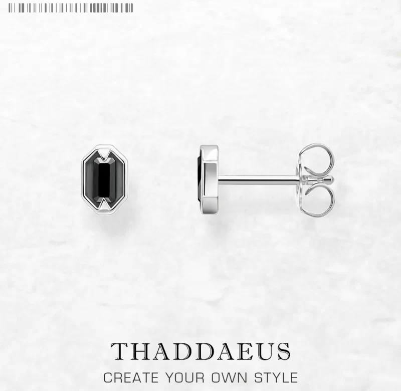 Stříbrné náušnice černé oči krokodýla | šperky 2 ks