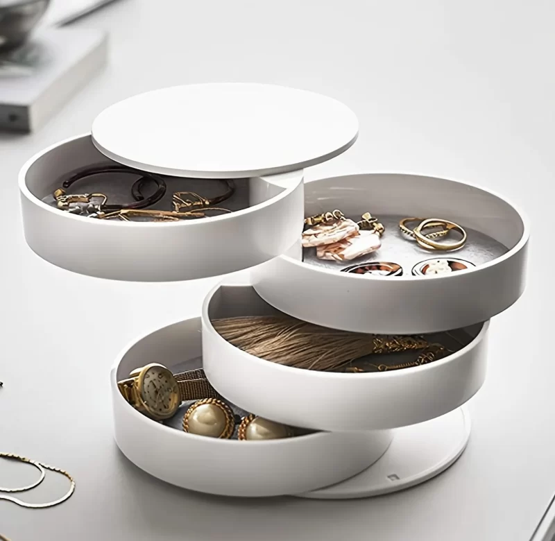 Otočný stolní úložný box na šperky | Šperkovnice, Organizér
