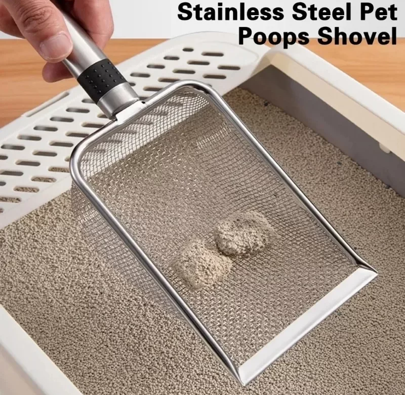 Lopatka na kočičí wc nerezová | chovatelské potřeby