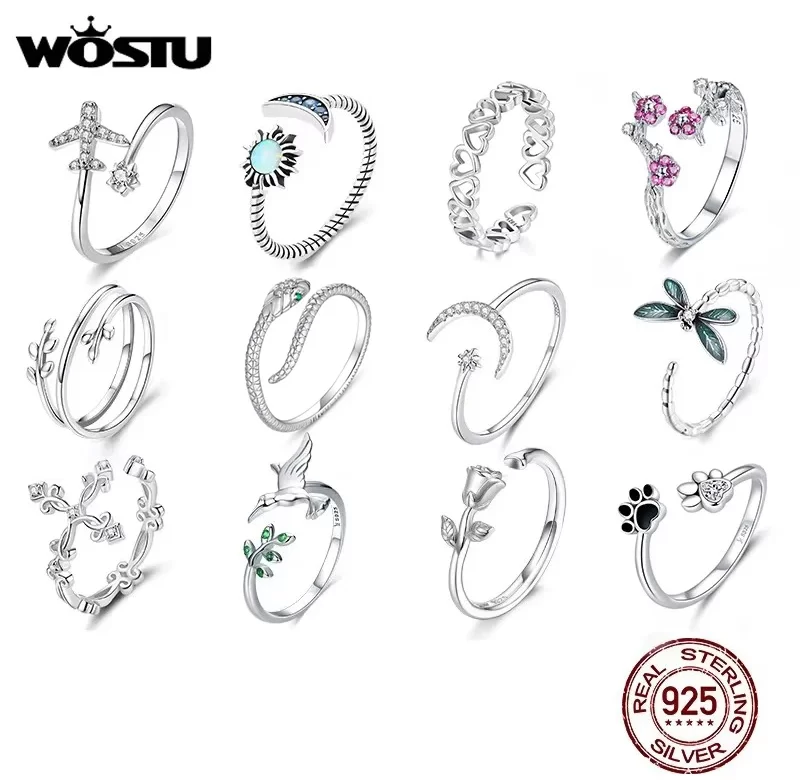 Stříbrný nastavitelný zásnubní prsten zirkon | šperk