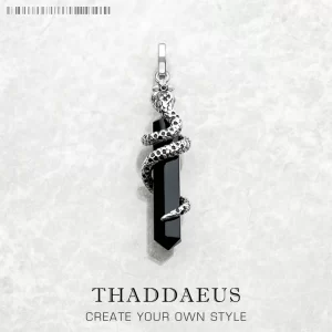 Stříbrný přívěsek had s onyxem | šperk