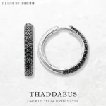 Stříbrné kruhové černé náušnice vintage | šperk 2 ks