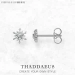 Stříbrné náušnice vločka se zirkony | šperk 2 ks