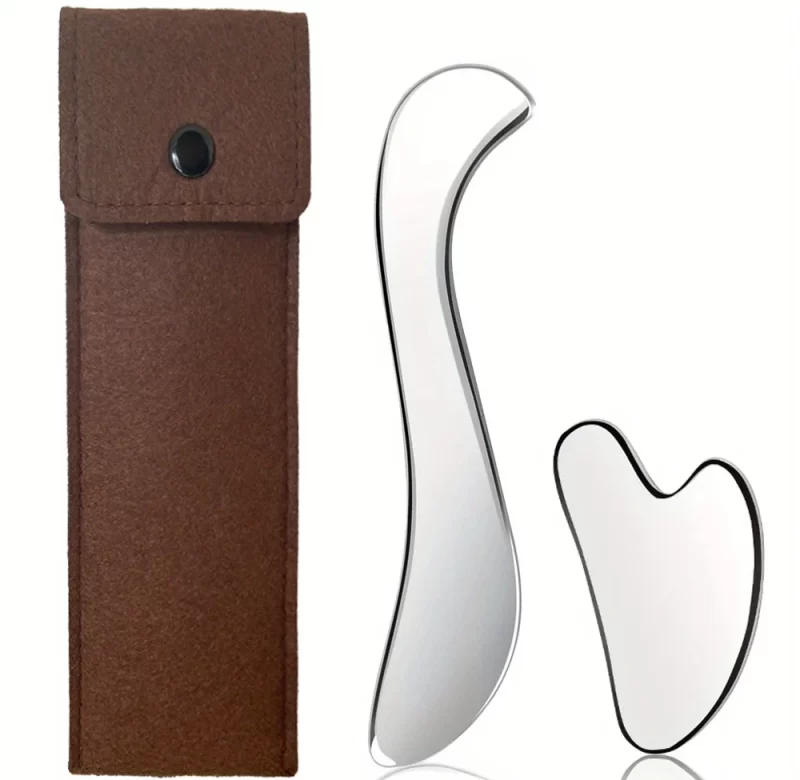 Nerezový gua sha masážní kámen set | masážní pomůcka  2 ks