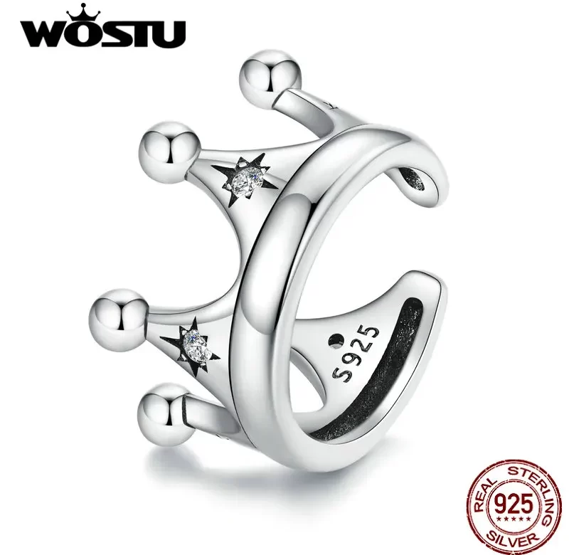 Stříbrné náušnice královská koruna zirkon | šperky 2 ks