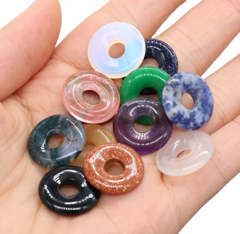 Přírodní kámen růženín achát jadeit 18mm | šperky