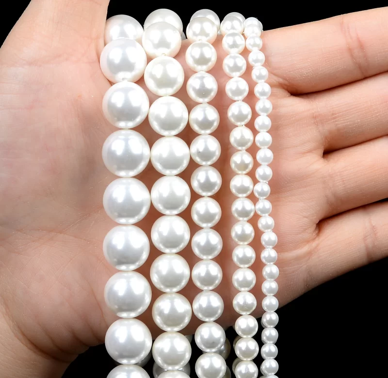 Bílé perlové korálky | perly