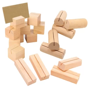 Dřevěný stojánek na jmenovky sada 10 ks | dekorace